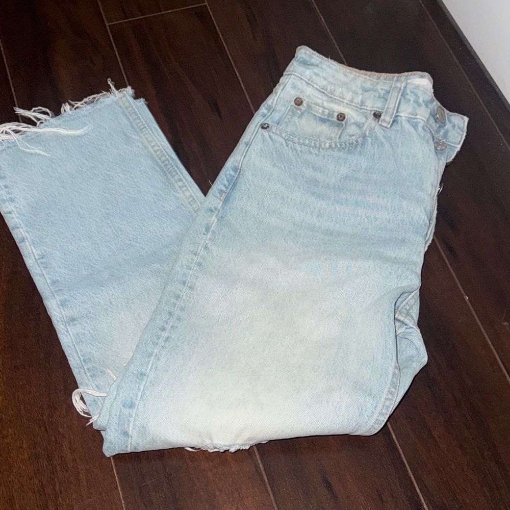 Light Wash High-Rise Denim Jeans